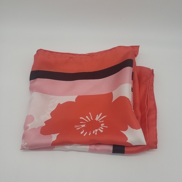 1451- FURLA 100% SILK SCARFT Pink Red Black WHITE Made In Italy NWT - Picture 5 of 5